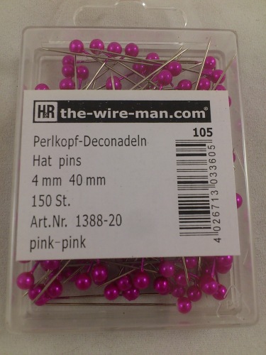 Colored pins 4 mm 150 p. pink